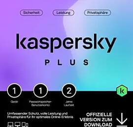 Kaspersky Plus 2026, 1 Gerät - 2 Jahre, Download