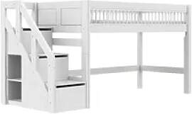 Lifetime Halbhohes Bett mit Treppe  Breeze , weiß 