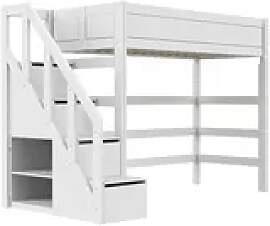 Lifetime Hochbett mit Treppe  Basis , weiß ,
