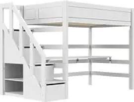 Lifetime Hochbett mit Treppe  Basis , weiß ,