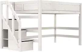 Lifetime Mittelhochbett mit Treppe   ¦ weiß ¦