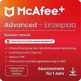 McAfee+ Advanced Einzelperson, Antivirus und