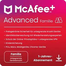 McAfee+ Advanced Family, 6 User, unbegrenzte