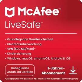 McAfee LiveSafe, 1 Jahr, Download