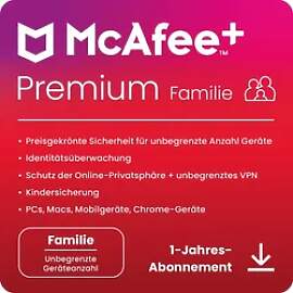 McAfee+ Premium Family, 6 User, unbegrenzte