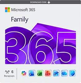 Microsoft 365 Family, 12 Monate für 1-6 Nutzer