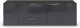 Sideboard  Frome , schwarz , Maße (cm): B: 199 H: 