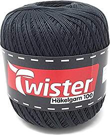 TWISTER Häkelgarn Anthrazit - 100g, 100%