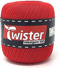 TWISTER Häkelgarn - Rot - 100g Baumwolle