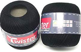 Twister Häkelgarn schwarz Handstrickgarn