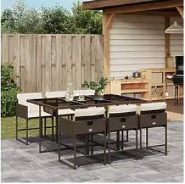 vidaXL Essgruppe, 7-tlg. Garten-Essgruppe mit
