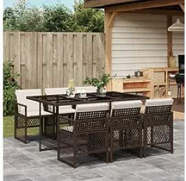 vidaXL Essgruppe, 7-tlg. Garten-Essgruppe mit