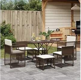 vidaXL Essgruppe, 7-tlg. Garten-Essgruppe mit