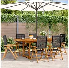 vidaXL Essgruppe, 7-tlg. Garten-Essgruppe Poly