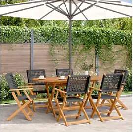 vidaXL Essgruppe, 7-tlg. Garten-Essgruppe Poly
