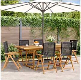 vidaXL Essgruppe, 7-tlg. Garten-Essgruppe Poly