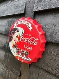 Wandbild/Schild Coca-Cola Lady Retro/Vintage Blech 