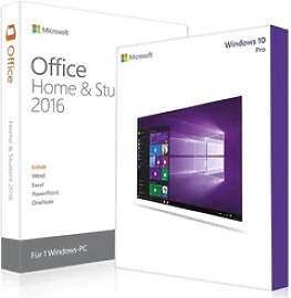 Windows 10 Pro + Office 2016 Home & Student