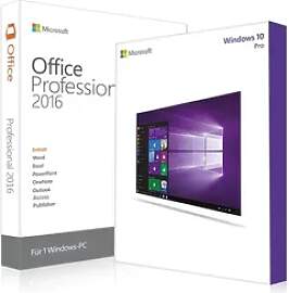Windows 10 Pro + Office 2016 Professional 32/64 Bit
